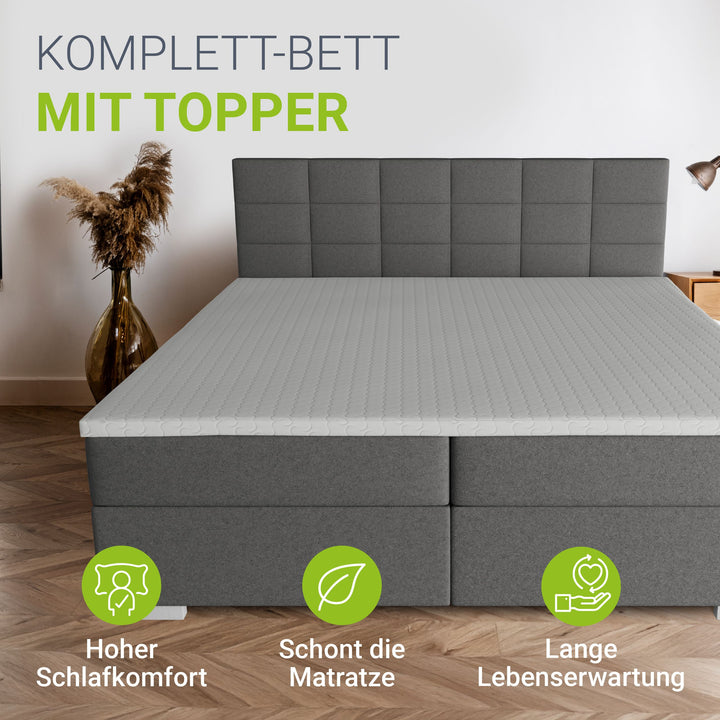 Boxspringbett Seattle - Malmo-Stoff