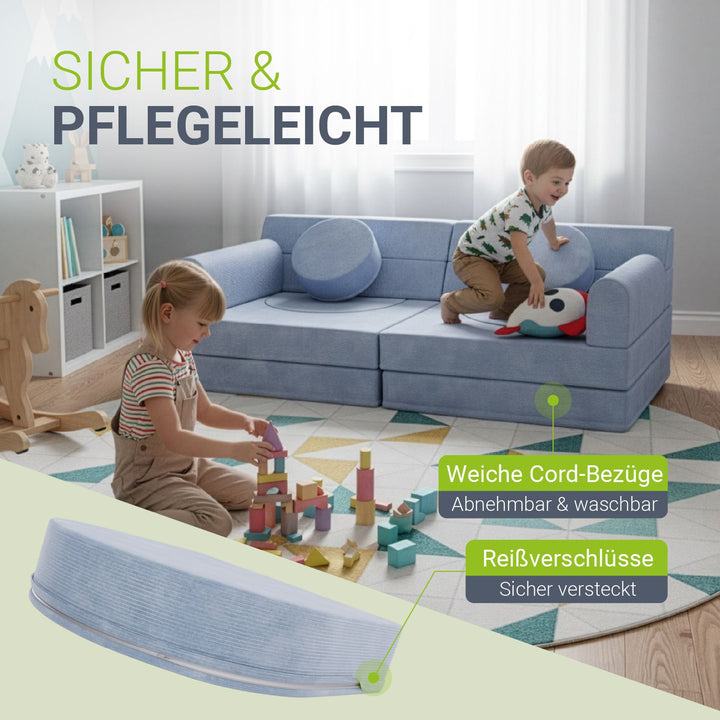 Kindersofa Kayo mit Cord Bezug & Kissen
