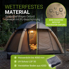 Campingzelt aufblasbar für 1-4 Personen