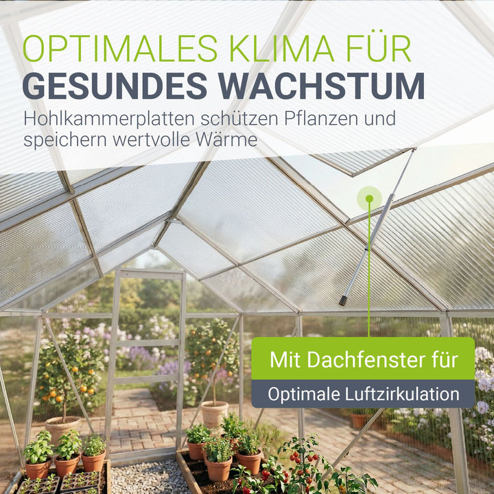 Aluminium Gewächshaus mit Fundament