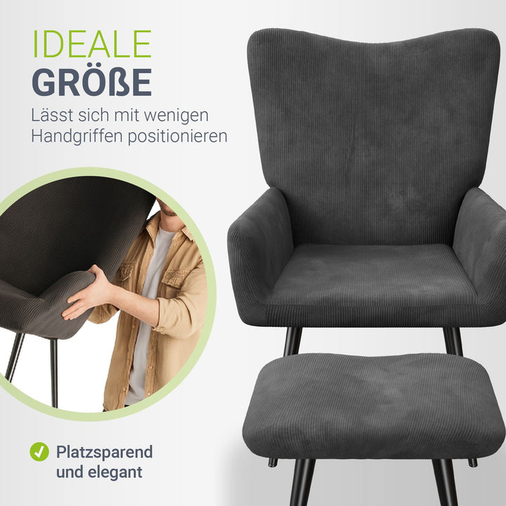 Ohrensessel mit optionalem Hocker Odense
