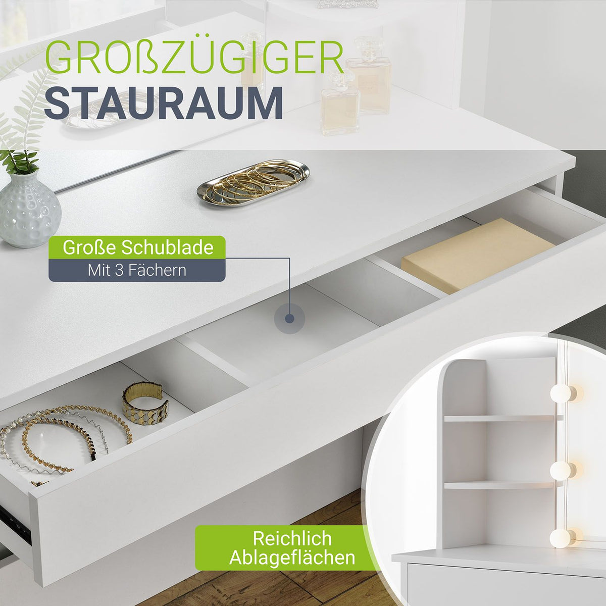 Schminktisch Bella mit LED Beleuchtung