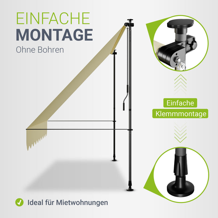 Klemmmarkise Kapstadt mit Handkurbel