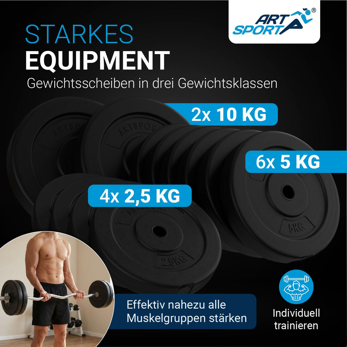 3in1 Hantelset 60kg