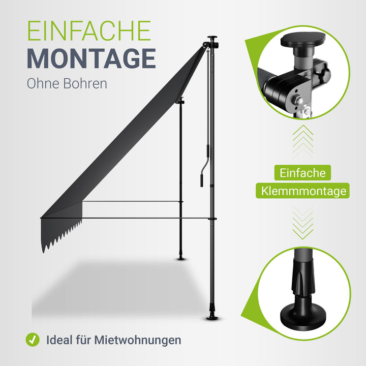 Klemmmarkise Kapstadt mit Handkurbel