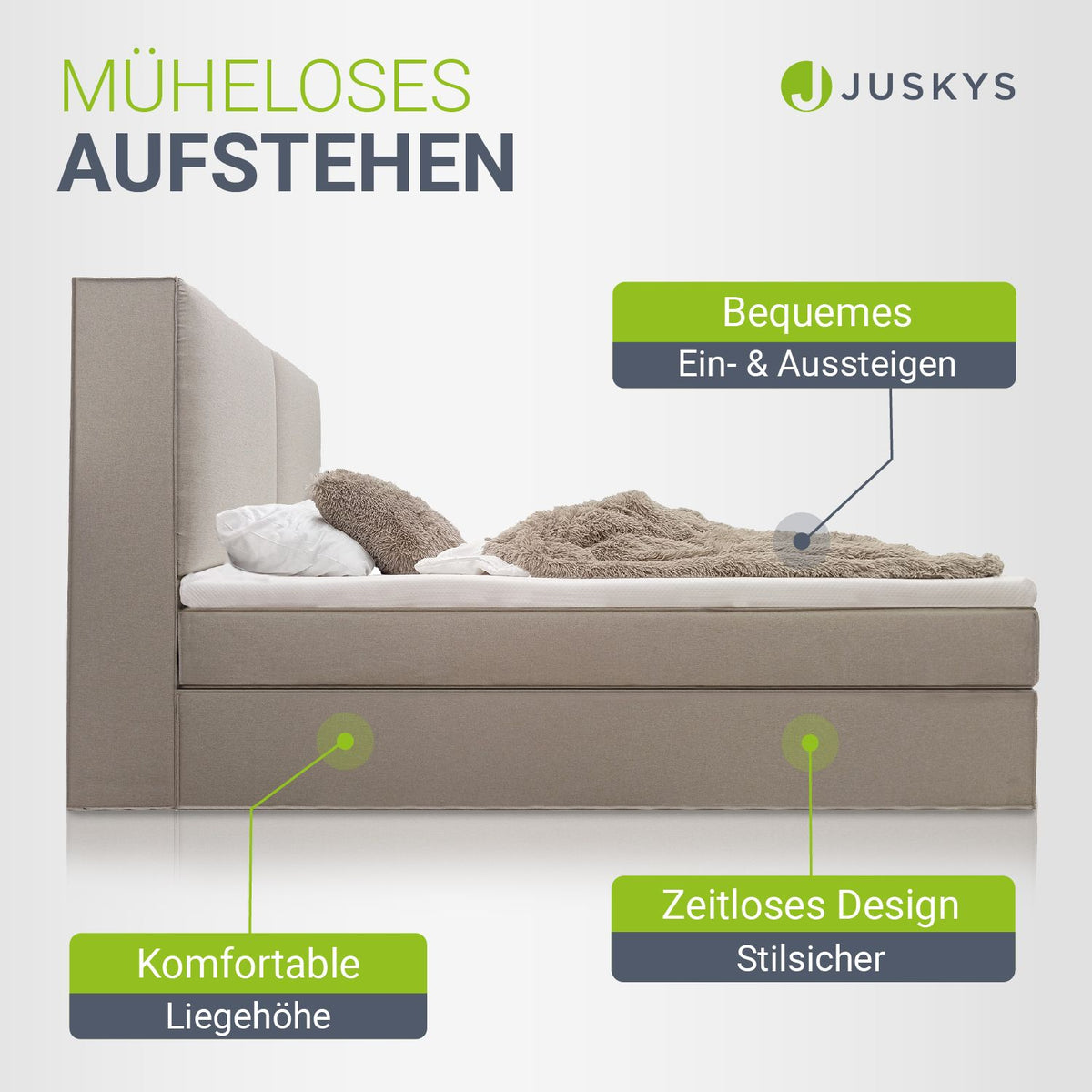 Boxspringbett Detroit - Chenille-Stoff