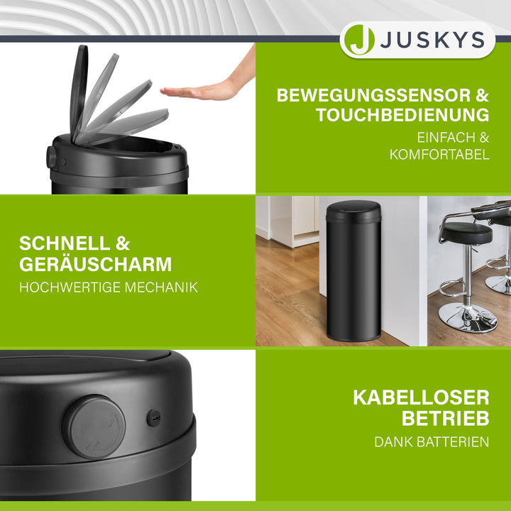 Runder Mülleimer mit Sensor