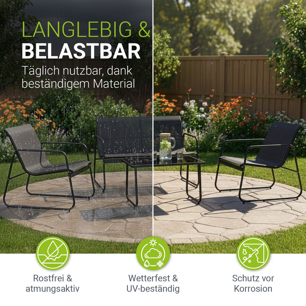Gartenmöbelset Genua 4-teilig