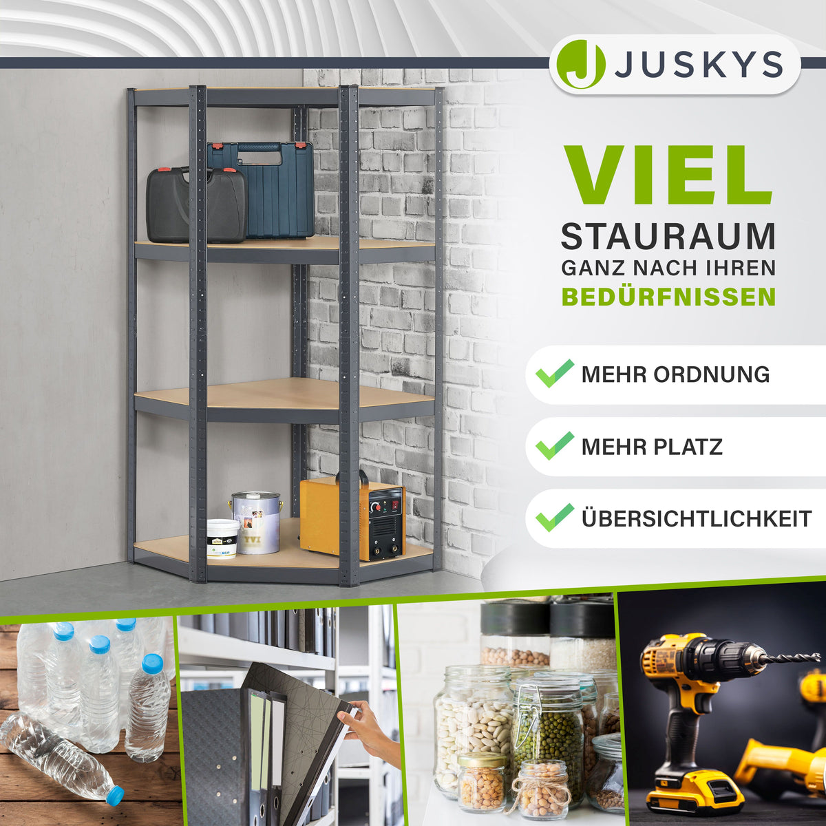 Eckregal Corner Easy 160 x 75 x 40-75 cm