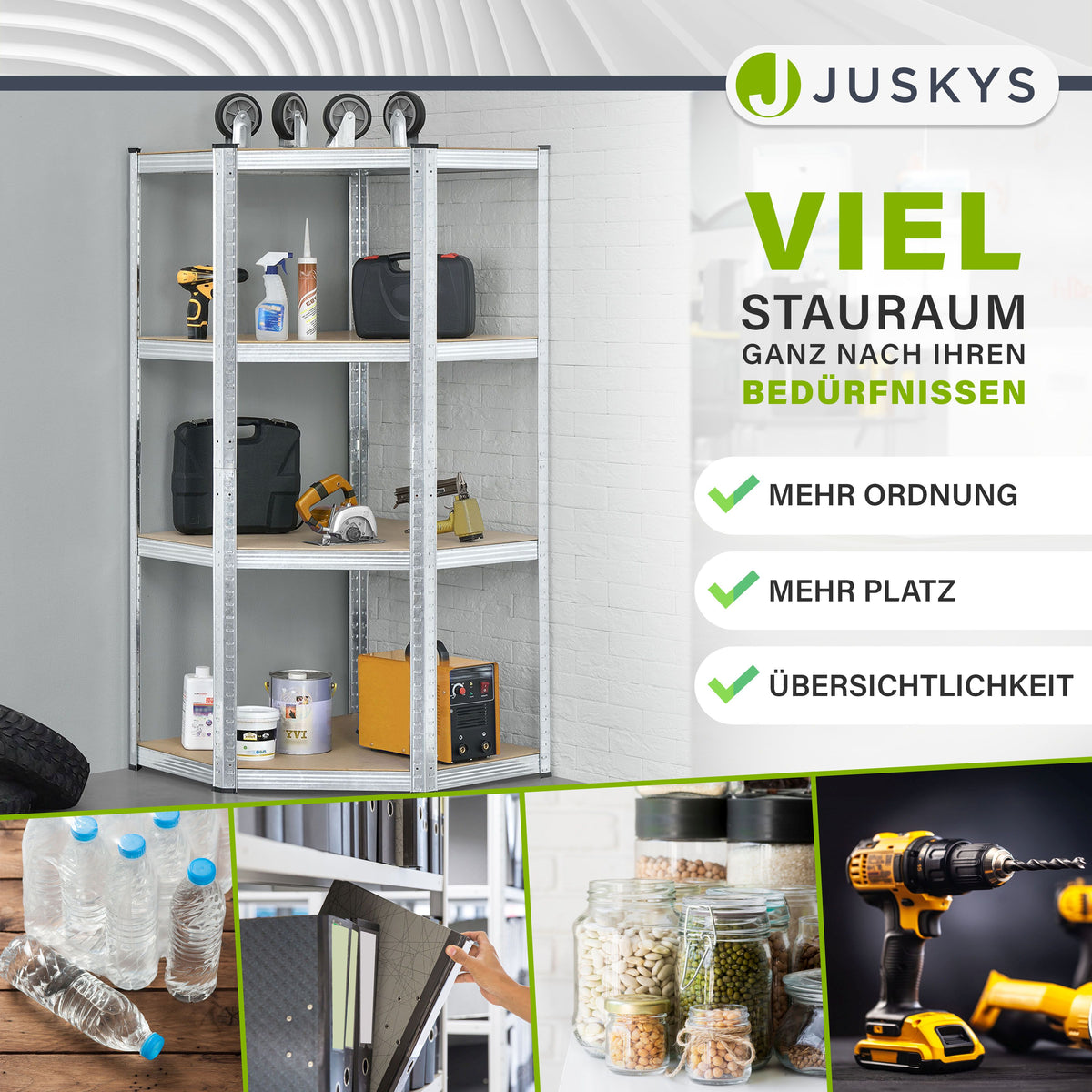 Eckregal Corner Easy 160 x 75 x 40-75 cm