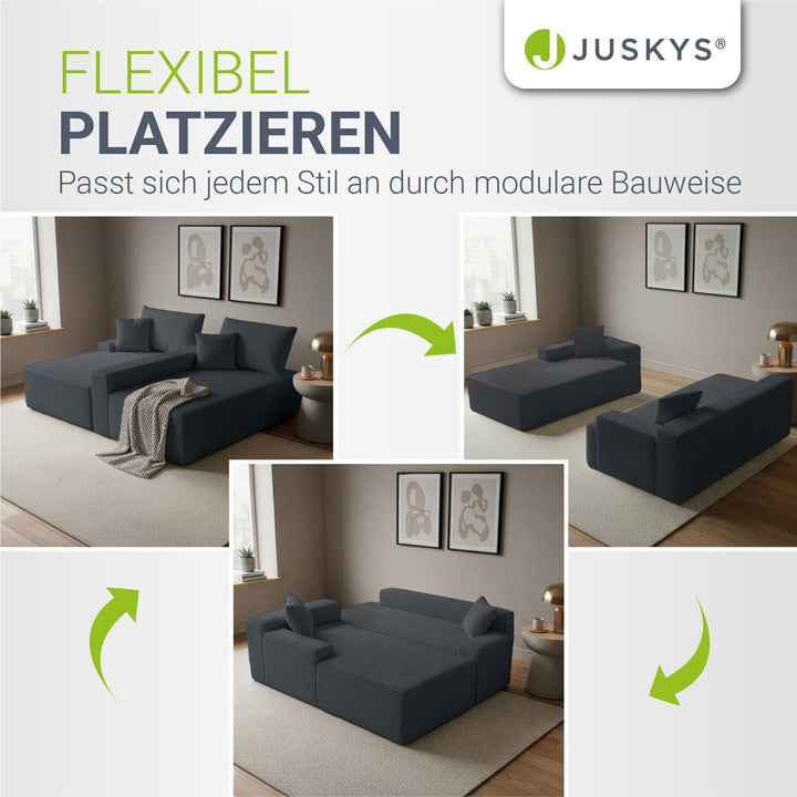 Sofa Coredo mit Cord Bezug & Dekokissen
