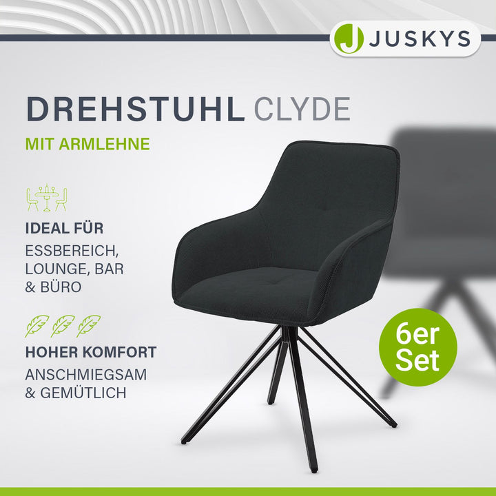 Drehstuhl Clyde mit Cord
