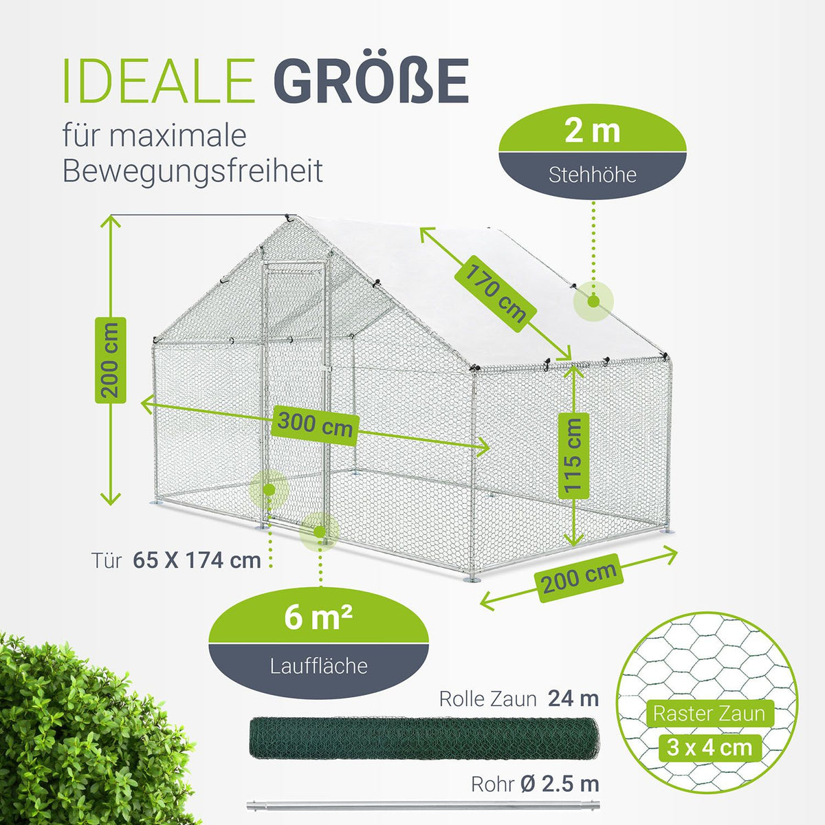 Freilaufgehege HLS25T für Hühner
