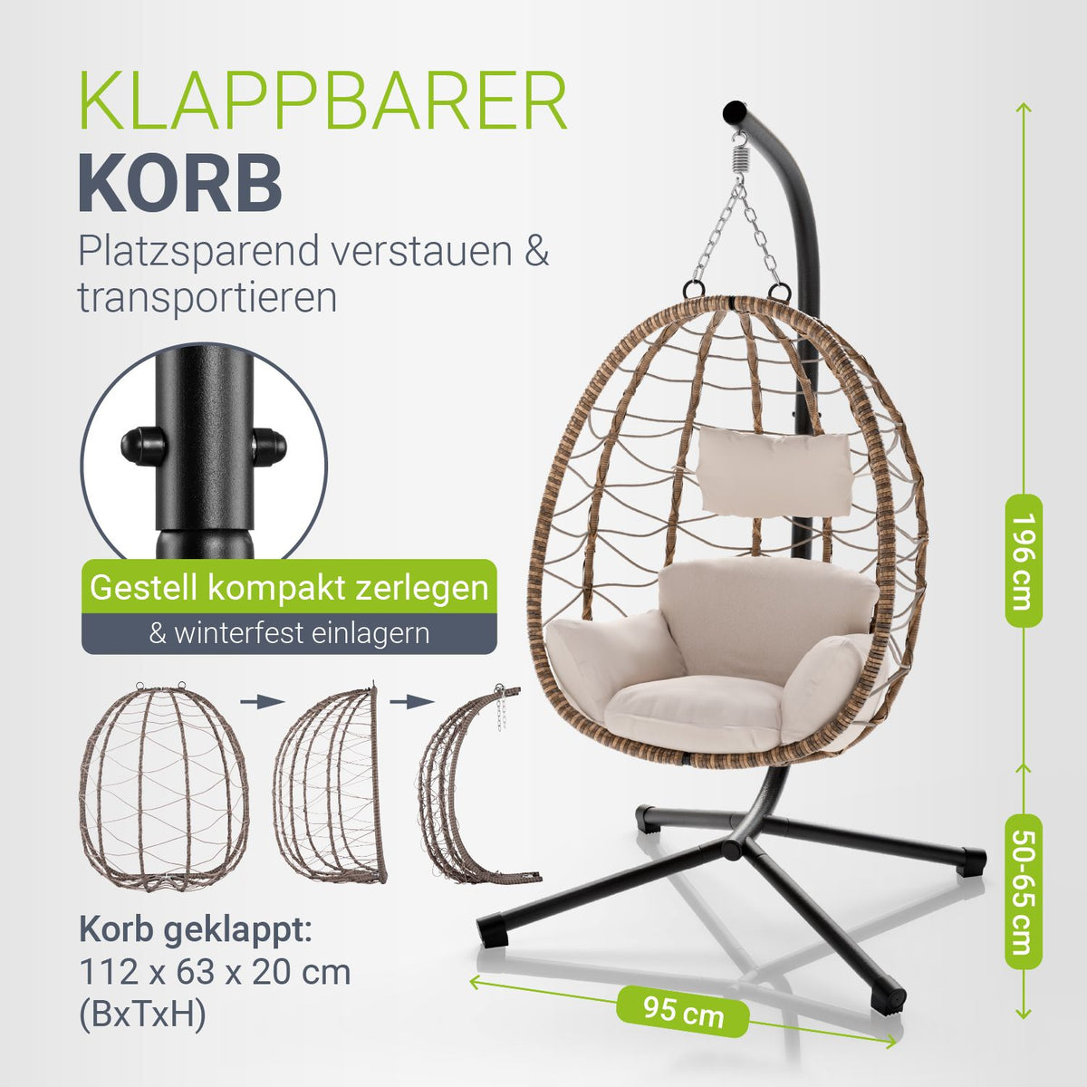 Korbhängesessel Aria inklusive Gestell