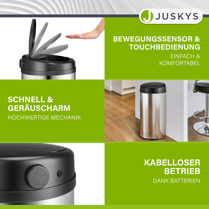 Runder Mülleimer mit Sensor