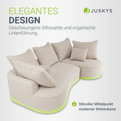 Sofa Tirano mit Ottomane & Dekokissen
