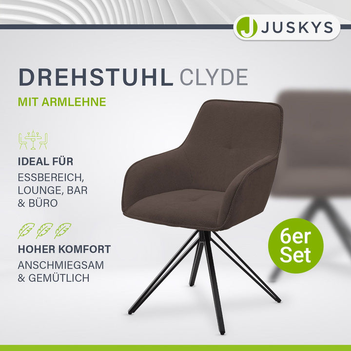 Drehstuhl Clyde mit Cord