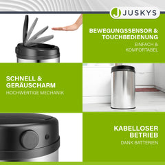 Runder Mülleimer mit Sensor
