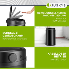 Runder Mülleimer mit Sensor