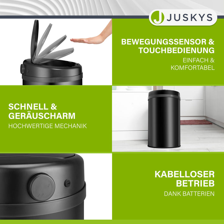 Runder Mülleimer mit Sensor