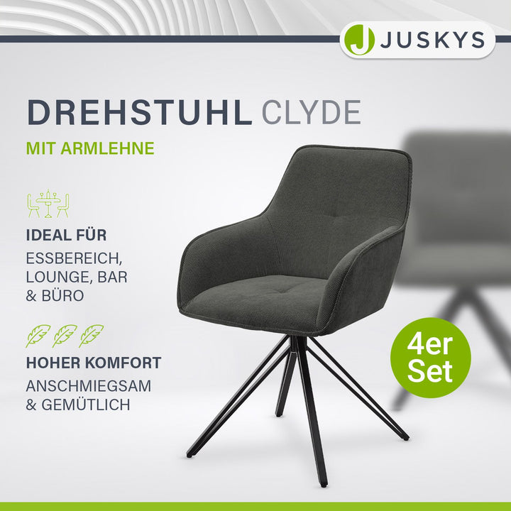 Drehstuhl Clyde mit Cord
