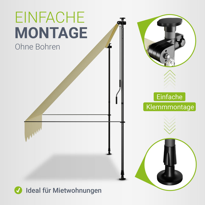 Klemmmarkise Kapstadt mit Handkurbel