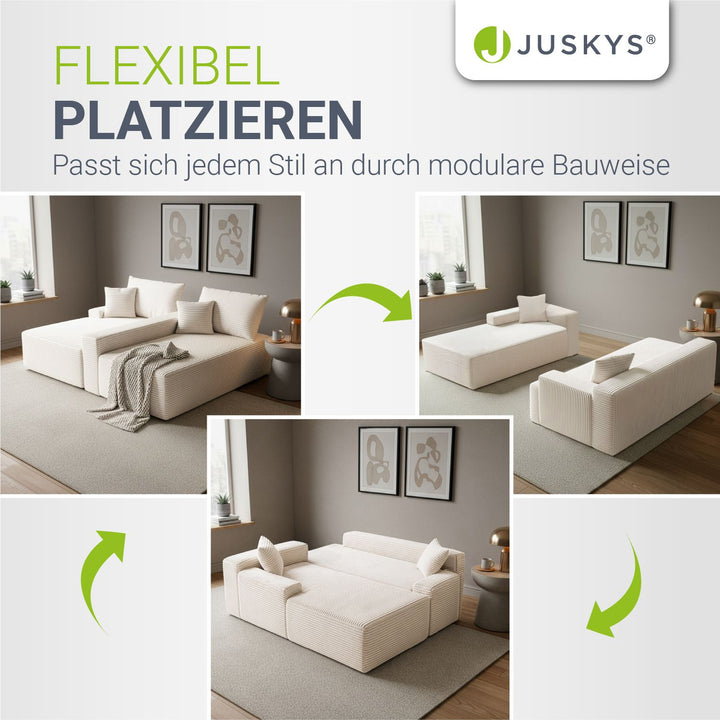 Sofa Coredo mit Cord Bezug & Dekokissen