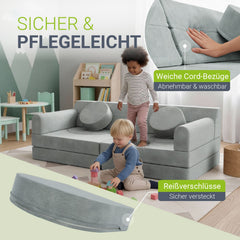 Kindersofa Kayo mit Cord Bezug & Kissen