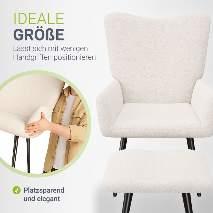 Ohrensessel mit optionalem Hocker Odense