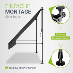 Klemmmarkise Kapstadt mit Handkurbel