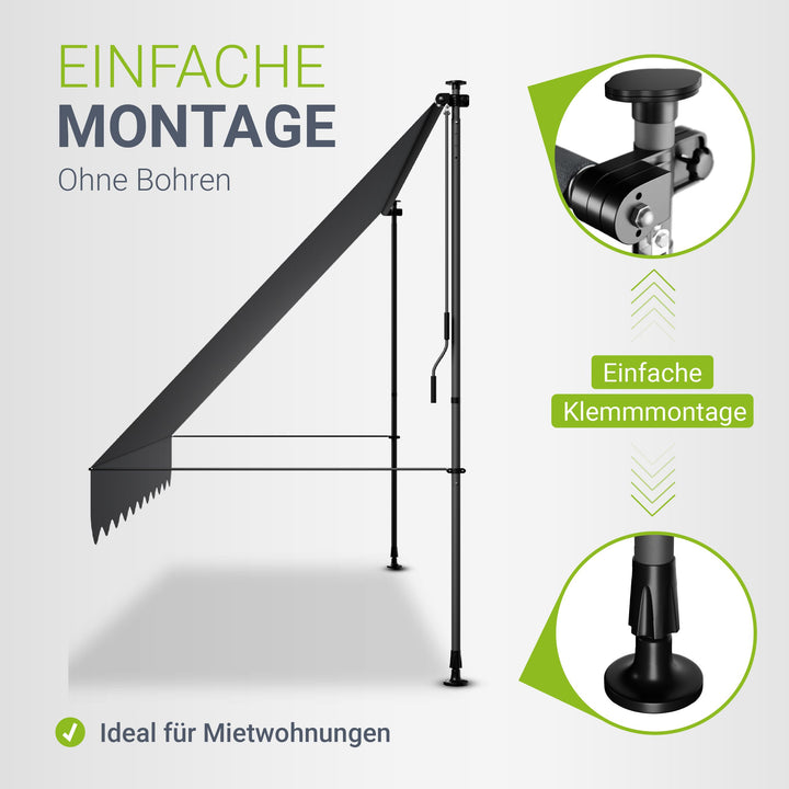 Klemmmarkise Kapstadt mit Handkurbel