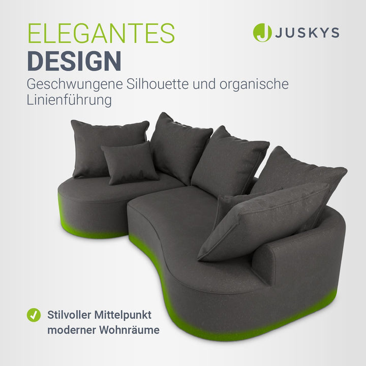 Sofa Tirano mit Ottomane & Dekokissen