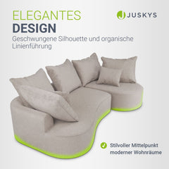 Sofa Tirano mit Ottomane & Dekokissen