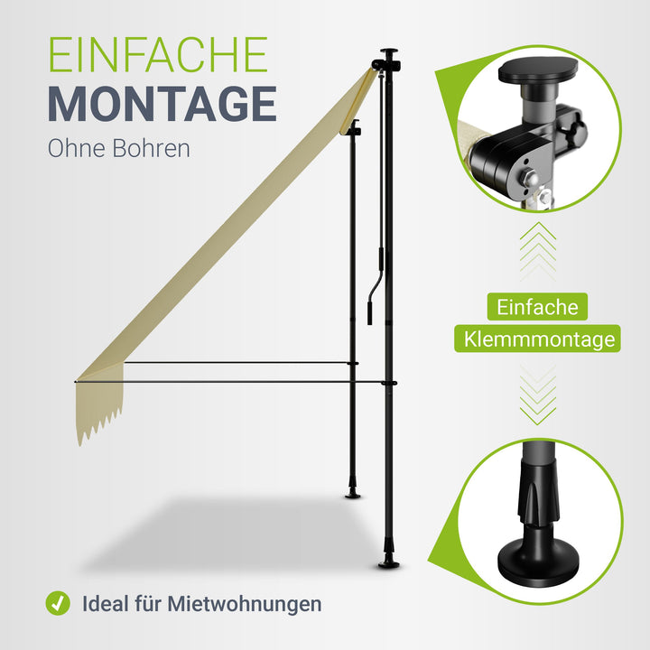 Klemmmarkise Kapstadt mit Handkurbel