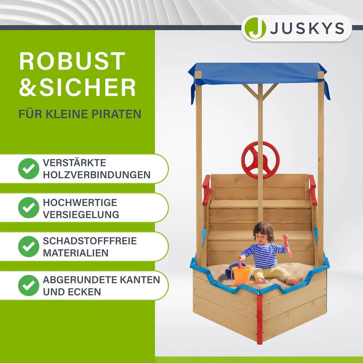 Sandkasten Käpt’n Pit - Piratenschiff Boot aus Holz