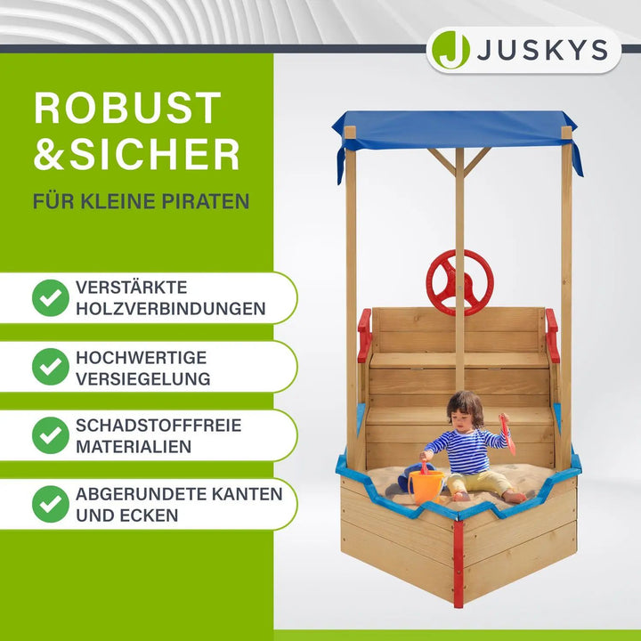Sandkasten Käpt’n Pit - Piratenschiff Boot aus Holz