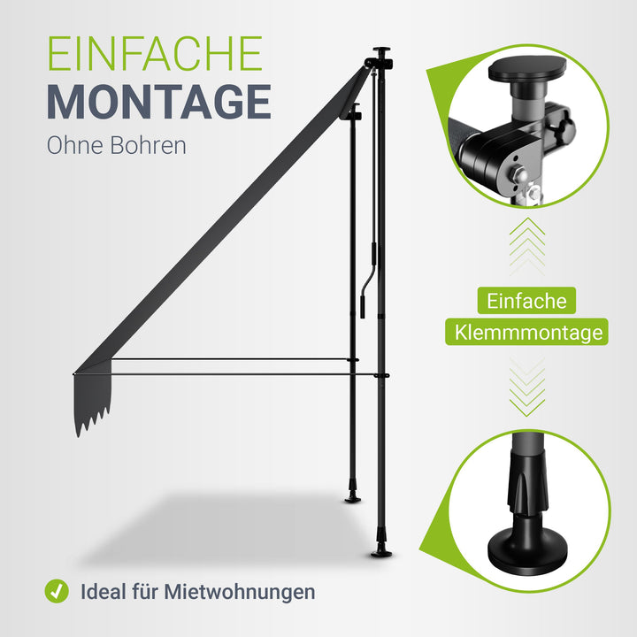 Klemmmarkise Kapstadt mit Handkurbel