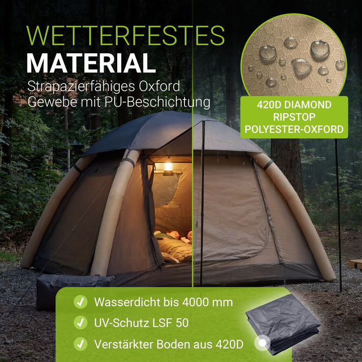 Campingzelt aufblasbar für 1-4 Personen