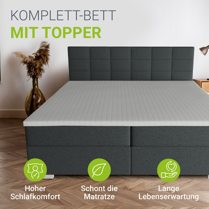 Boxspringbett Seattle - Malmo-Stoff
