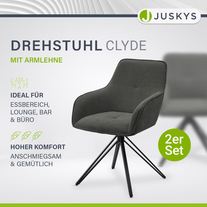 Drehstuhl Clyde mit Cord