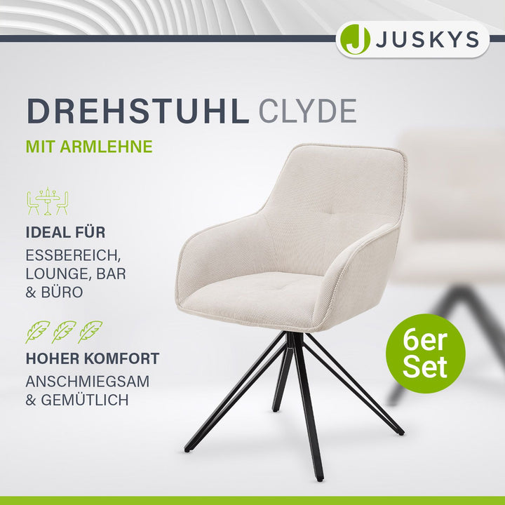 Drehstuhl Clyde mit Cord