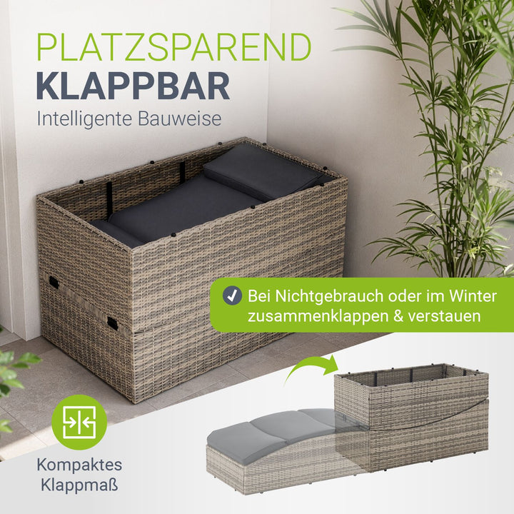 Faltbare Polyrattan Sonnenliege Lamia