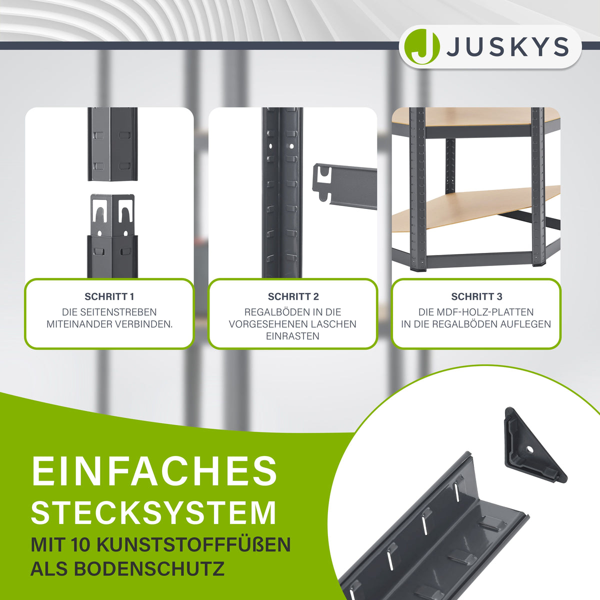 Eckregal Corner Easy 160 x 75 x 40-75 cm