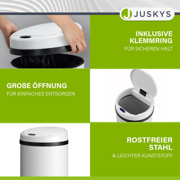 Runder Mülleimer mit Sensor