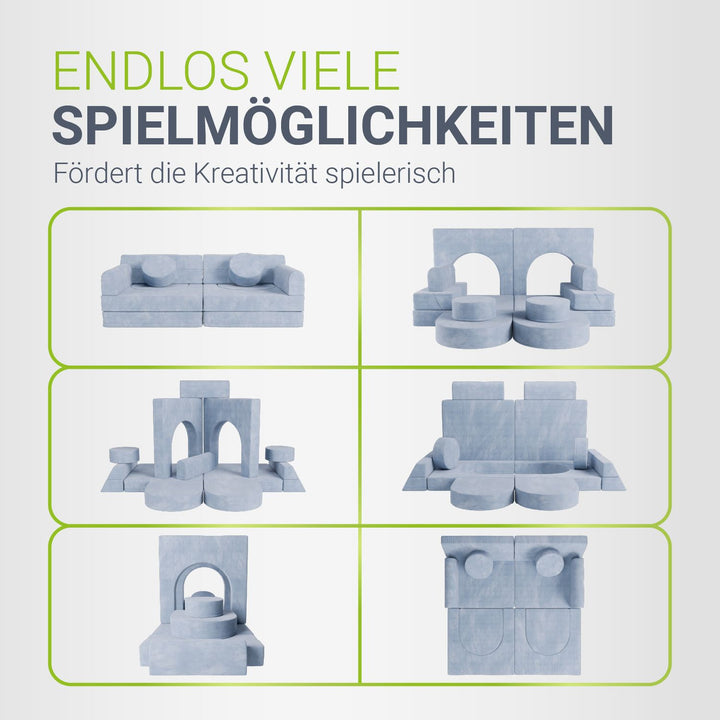 Kindersofa Kayo mit Cord Bezug & Kissen