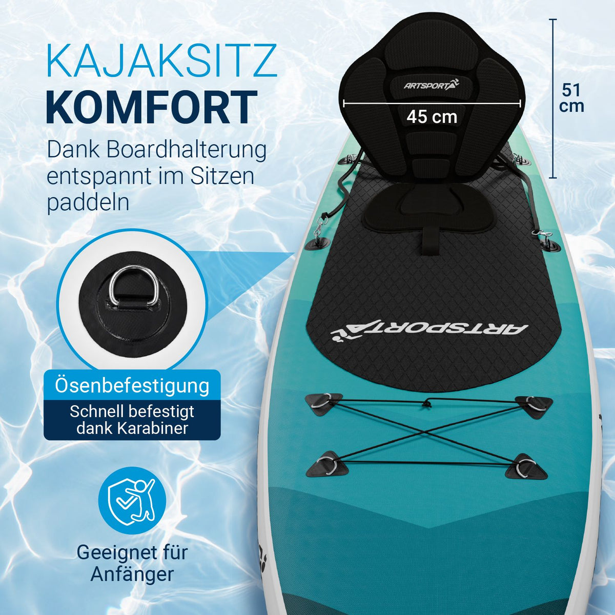 Stand Up Paddling Board mit Kajaksitz
