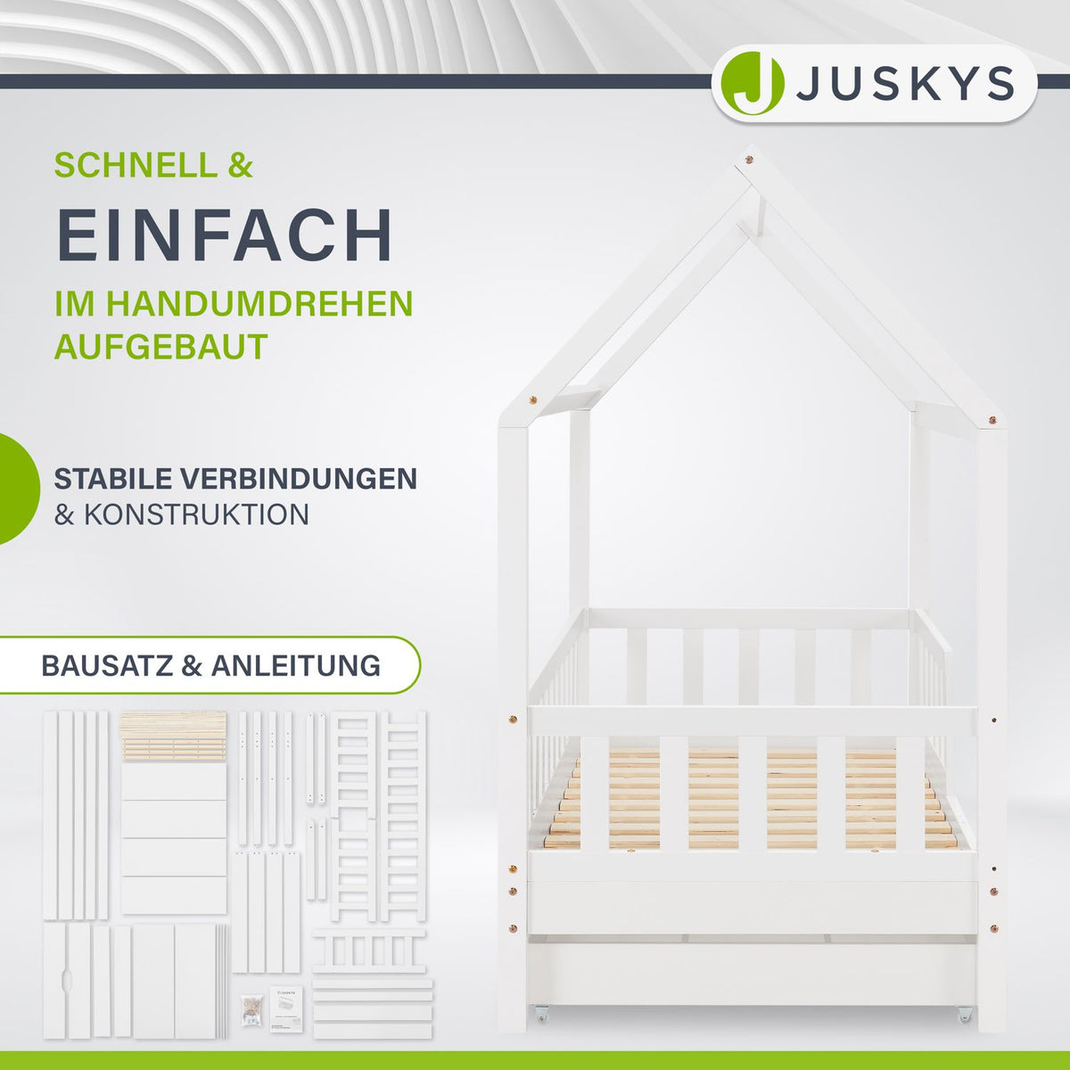 Kinderbett Marli 80 x 160 cm mit Bettkasten