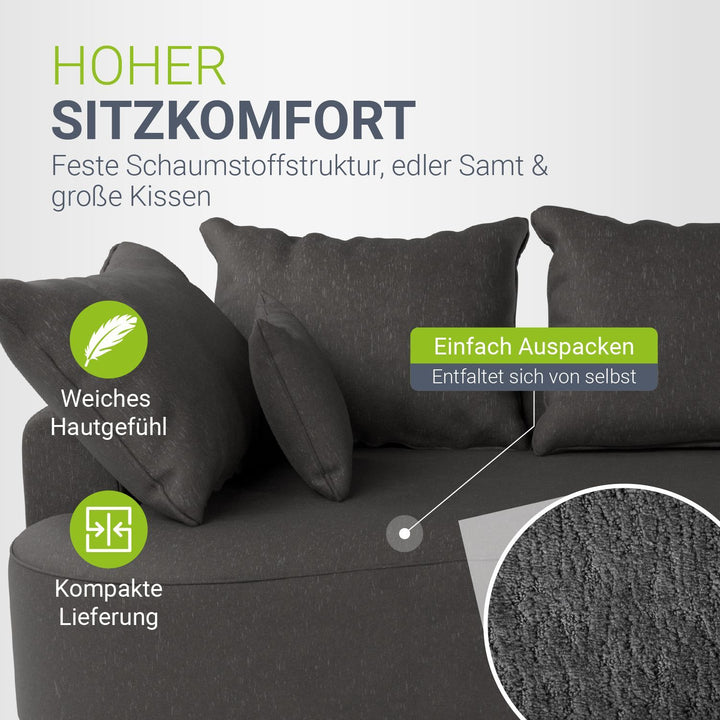 Sofa Tirano mit Ottomane & Dekokissen