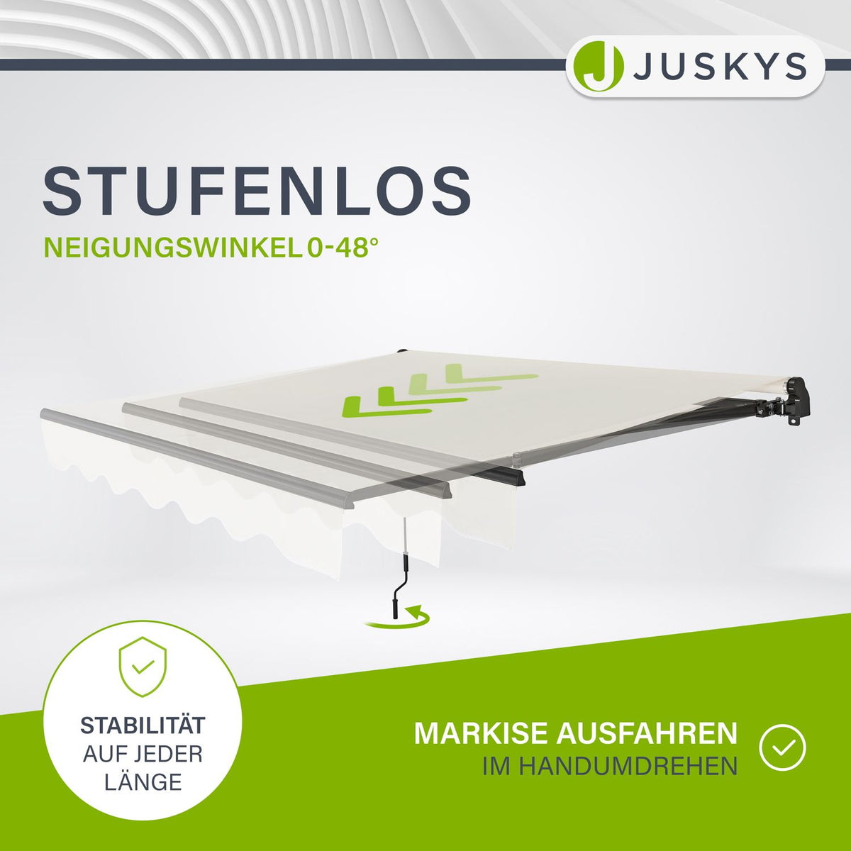 Gelenkarmmarkise mit Kurbel