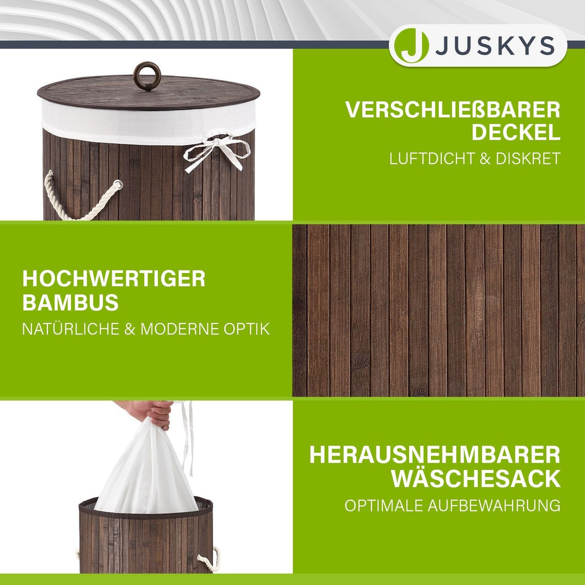 Bambus Wäschekorb Curly-Round